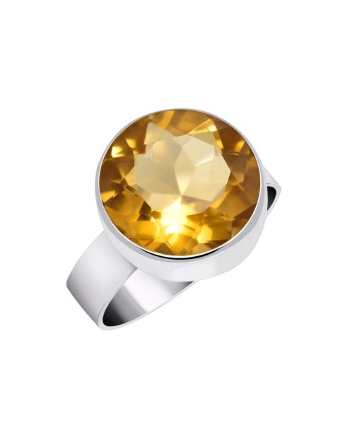 Citrine ring in 950 silver