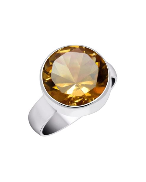 Citrine ring in 950 silver