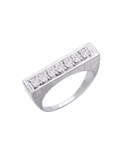 Crystal ring in 950 silver