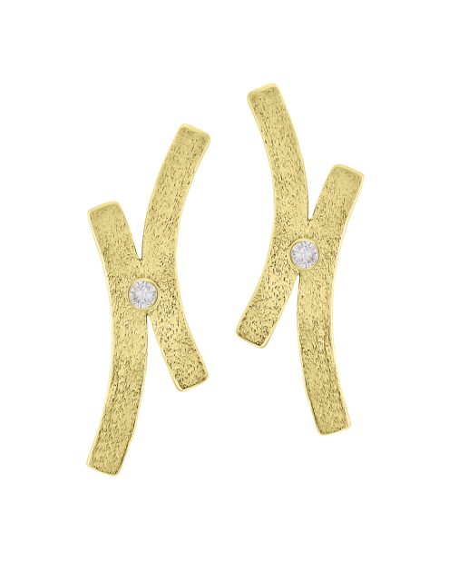 18K yellow gold plated earrings with crystals