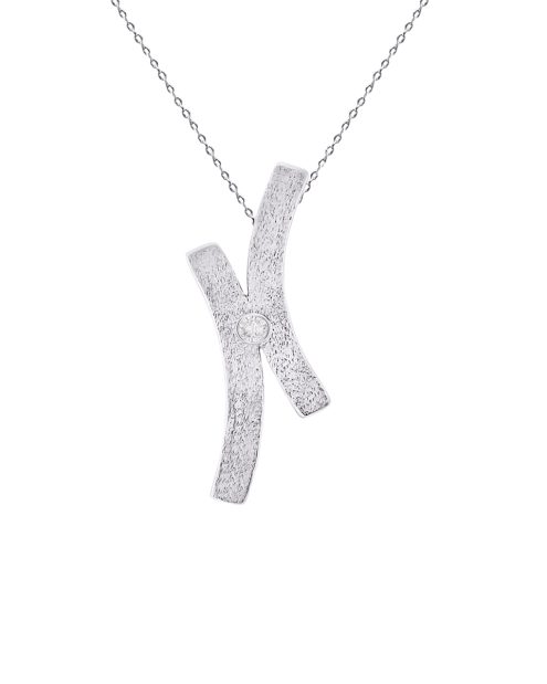 950 silver textured pendant with crystal