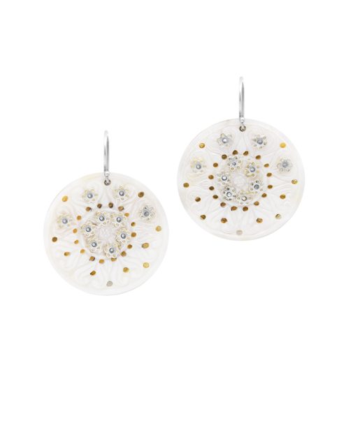 Mother of pearl earrings in 950 silver with filigree