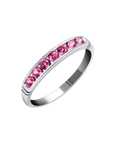Raspberry topaz ring in 950 silver