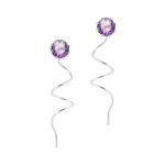 Sarah Kosta Joyas - Caravanas espiral en plata 950 con amatistas CAPLAM1394_a