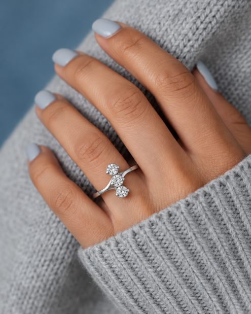 Anillo en plata 950 con cristales
