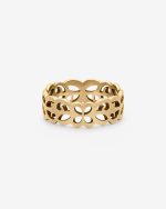 ANPLOR1319 Anillo calado en plata 950 con baño de oro rosa 18 kt