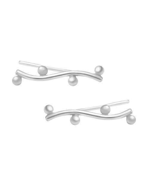 Cuff earrings with silver pearls